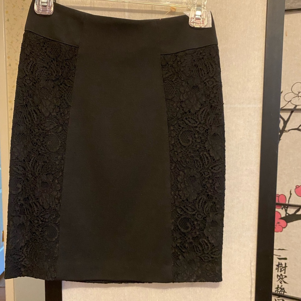 BCBGeneration Black Lace Pencil Skirt